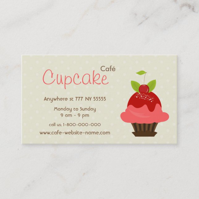 Cupcake Cafe Business Card (Front)