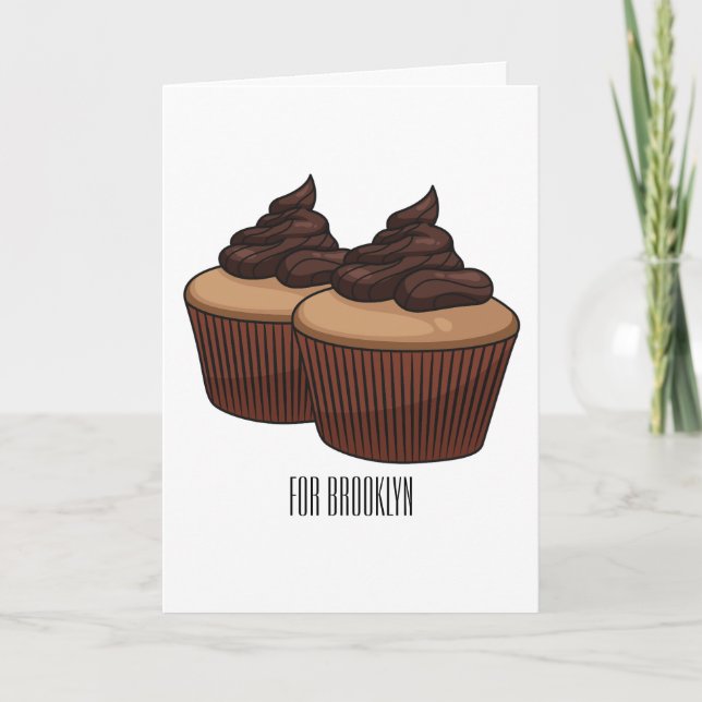 Cupcake cartoon illustration  card (Front)