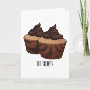 Cupcake cartoon illustration  card