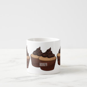 Cupcake cartoon illustration espresso cup