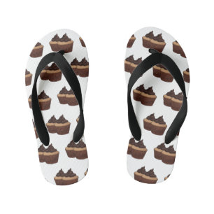 Cupcake cartoon illustration  kid's flip flops