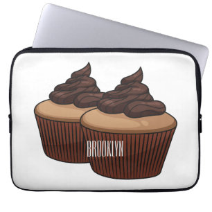 Cupcake cartoon illustration   laptop sleeve