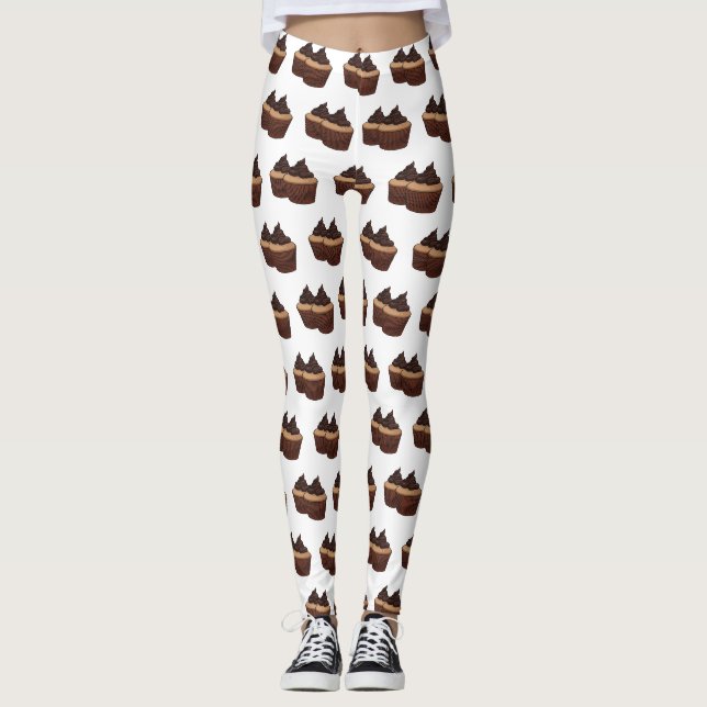 Cupcake cartoon illustration leggings (Front)