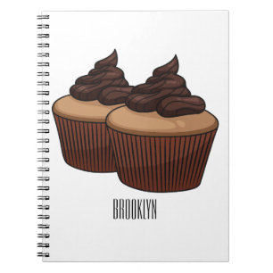 Cupcake cartoon illustration notebook