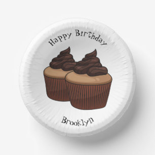 Cupcake cartoon illustration paper plate