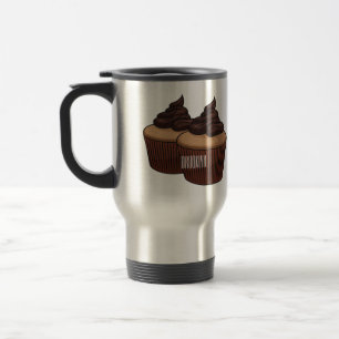 Cupcake cartoon illustration  travel mug