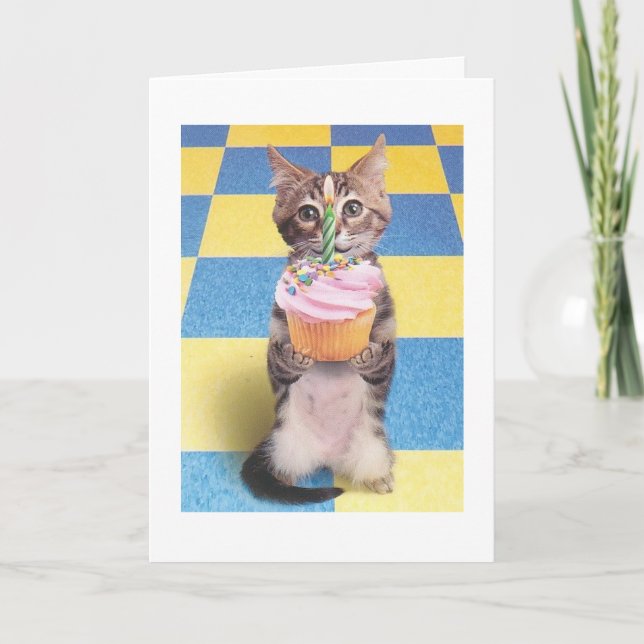 cupcake cat birthday card (Front)