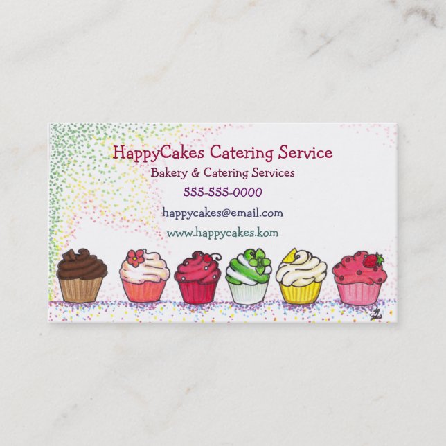 Cupcake Catering Business Card (Front)