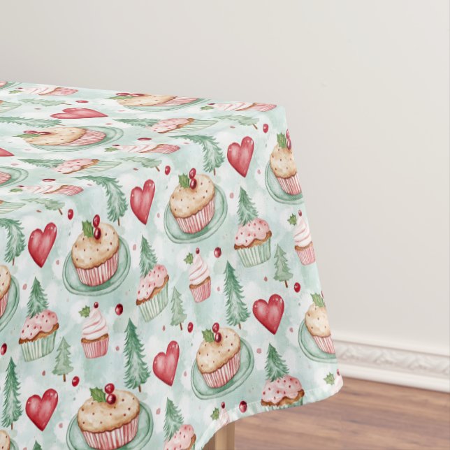 Cupcake Christmas Tablecloth (In Situ)