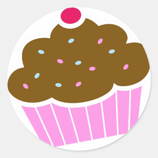 Cupcake Classic Round Sticker (Front)
