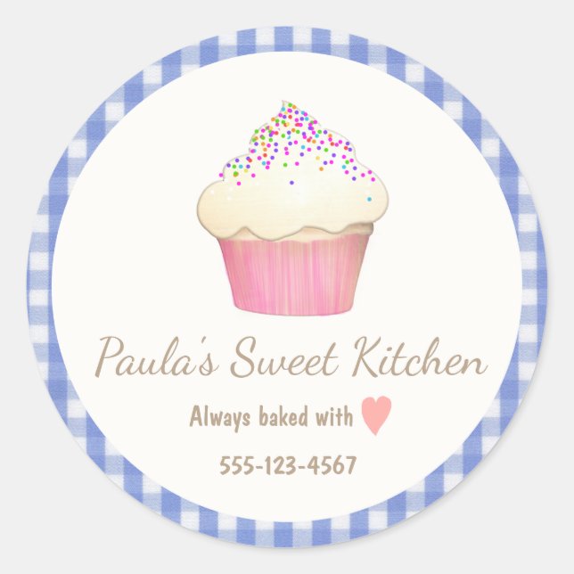 Cupcake Classic Round Sticker (Front)