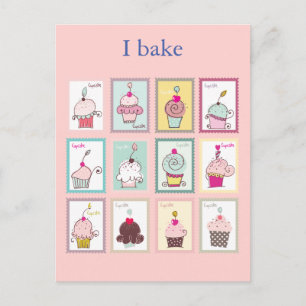 Cupcake Collage Sweet Bake Desserts Custom Postcard