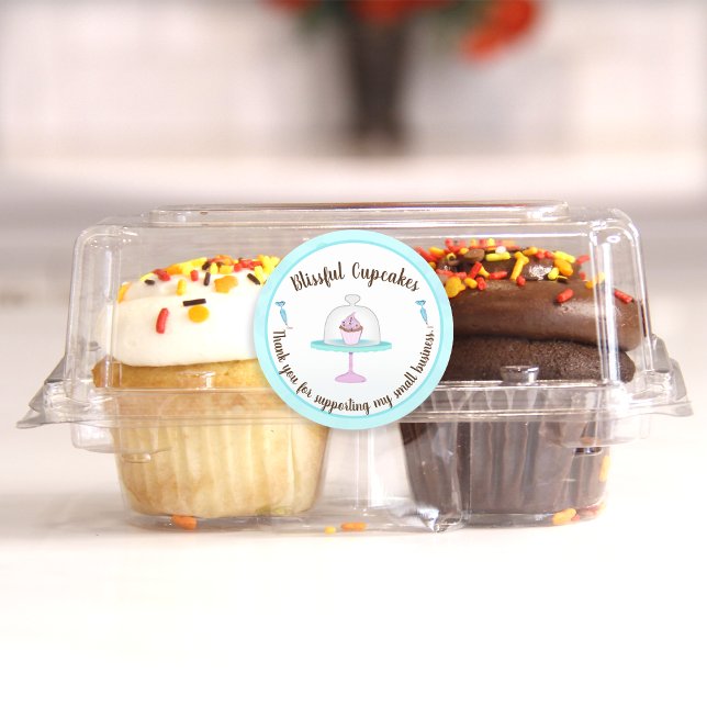 Cupcake Cookie Bakery Thank You for Support Classic Round Sticker (Creator Uploaded)