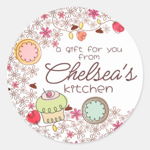 Cupcake cookie flower baking bakery homemade by classic round sticker
