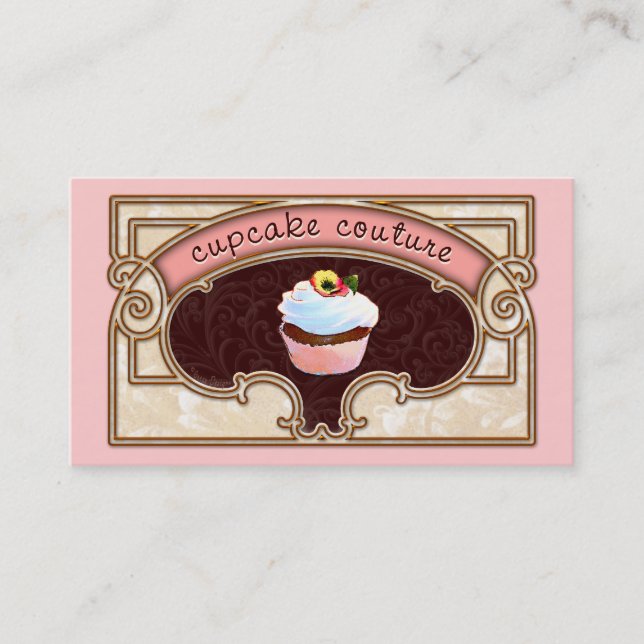 Cupcake Couture Pink Business Card Logo (Front)
