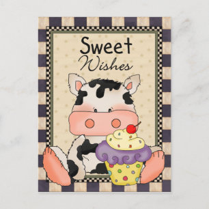 Cupcake Cow sweet treat postcard