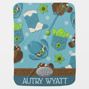 Cupcake Cowboy Personalised Baby Blanket