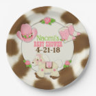 Cupcake Cowgirl Baby Girl Shower 7" Paper Plate