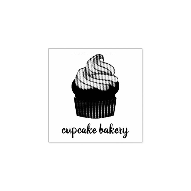 Cupcake Cream Bakery Rubber Stamp (Imprint)