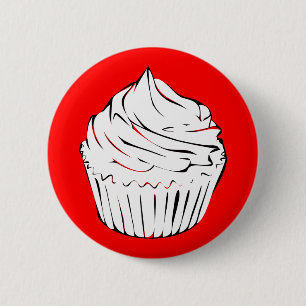 cupcake curls 6 cm round badge