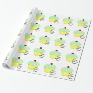 Cupcake Custom Name Wrapping Paper