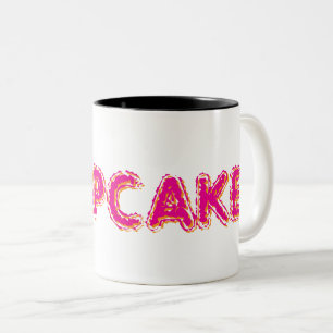 Cupcake Custom Pink Text Two-Tone Coffee Mug