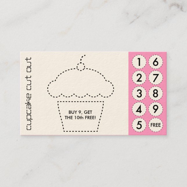 cupcake cut out punch cards (Front)