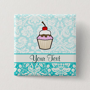 Cupcake; cute 15 cm square badge
