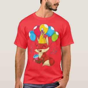 Cupcake Cute Fox Animal Lover Kids Birthday Party T-Shirt