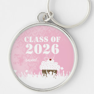Cupcake Damask Class of Sweet Keychain Tossing Cap