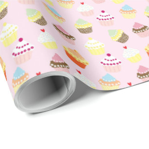 Cupcake Design Birthday Gift Wrap Wrapping Paper