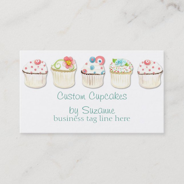 Cupcake Dessert Baking Bakery Business Identity Card (Front)