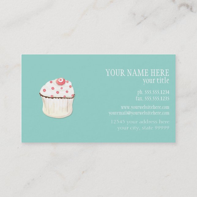 Cupcake Dessert Baking Bakery Business Package Business Card (Back)