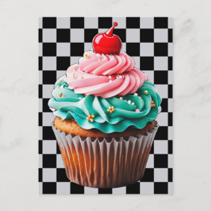 Cupcake Dessert Happy Birthday Clipart  Postcard