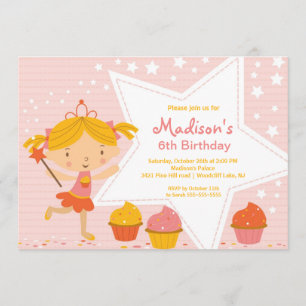 Cupcake Fairy  Birthday Party Invitation