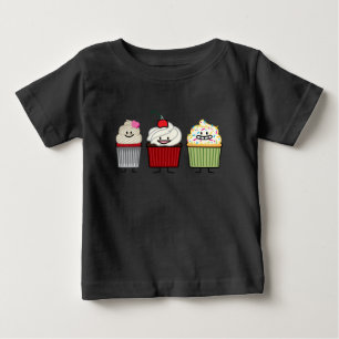 Cupcake family icing sprinkles cherry cakes heart baby T-Shirt