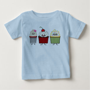 Cupcake family icing sprinkles cherry cakes heart baby T-Shirt