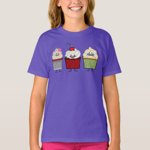 Cupcake family icing sprinkles cherry cakes heart T-Shirt