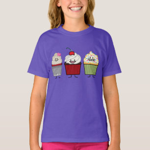 Cupcake family icing sprinkles cherry cakes heart T-Shirt