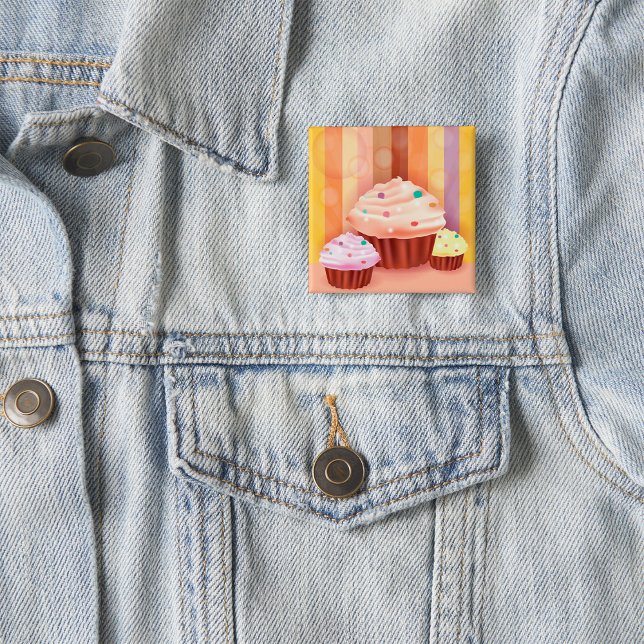 Cupcake Fantasy Colourful Sweet Treats  15 Cm Square Badge (Creator Uploaded)