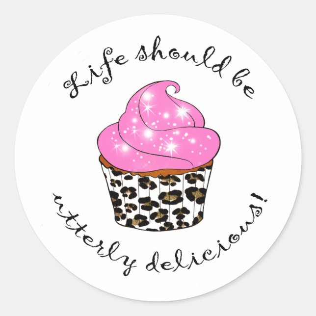 Cupcake Favour Box Classic Round Sticker (Front)