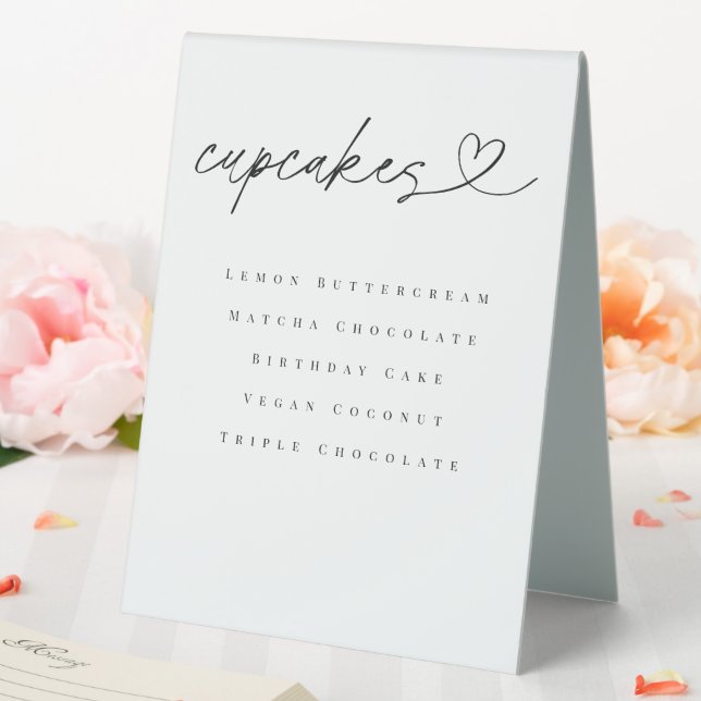 Cupcake Flavors Dessert Table Wedding Tent Sign (In SItu (Wedding))