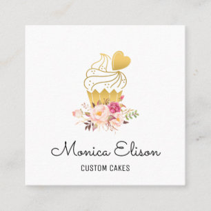 cupcake floral personalised business card