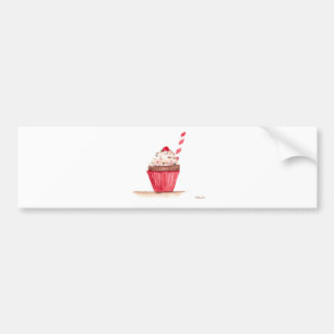 Cupcake food art bumper sticker