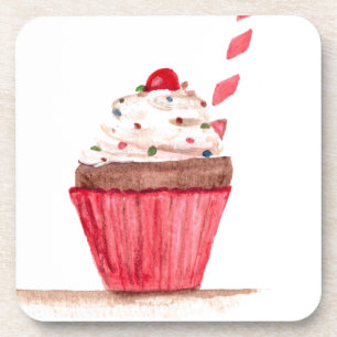 Cupcake food art coaster