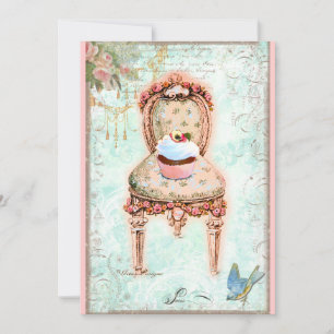 Cupcake French Victorian Invitation
