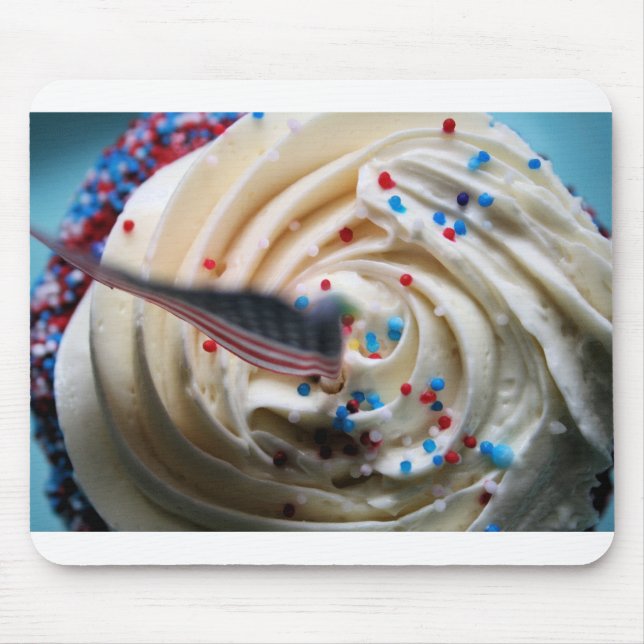 Cupcake frosting with an American flag Mouse Mat (Front)