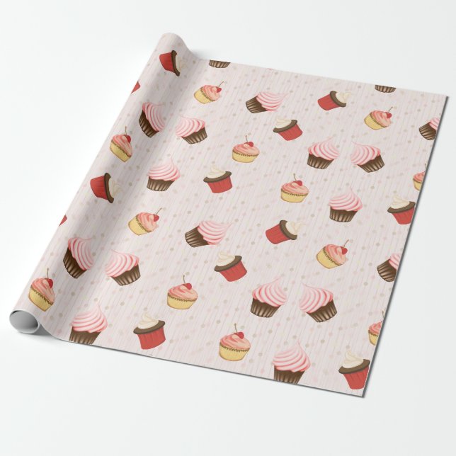 Cupcake Fun Wrapping Paper (Unrolled)