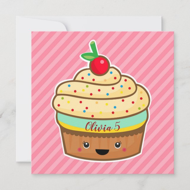 Cupcake greeting card with name (Front)