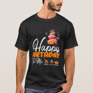 Cupcake Halloween Cat Birthday Cake Happy Birthday T-Shirt